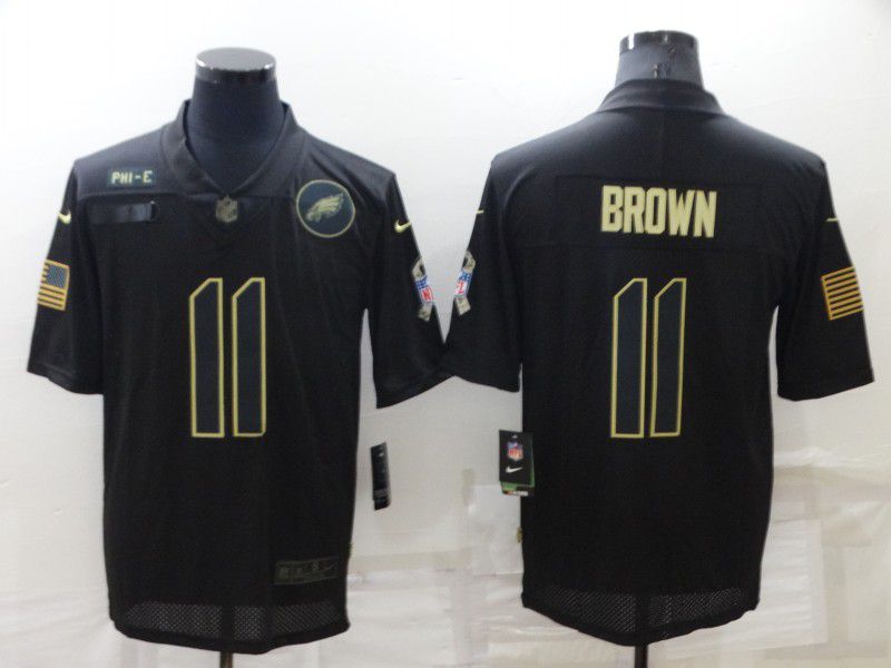 Men Philadelphia Eagles 11 Brown Black 2022 Nike Limited NFL Jersey